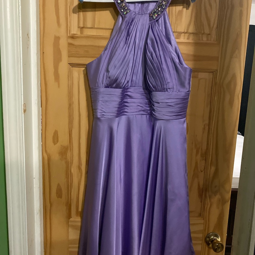 Elegant Purple Halter Dress